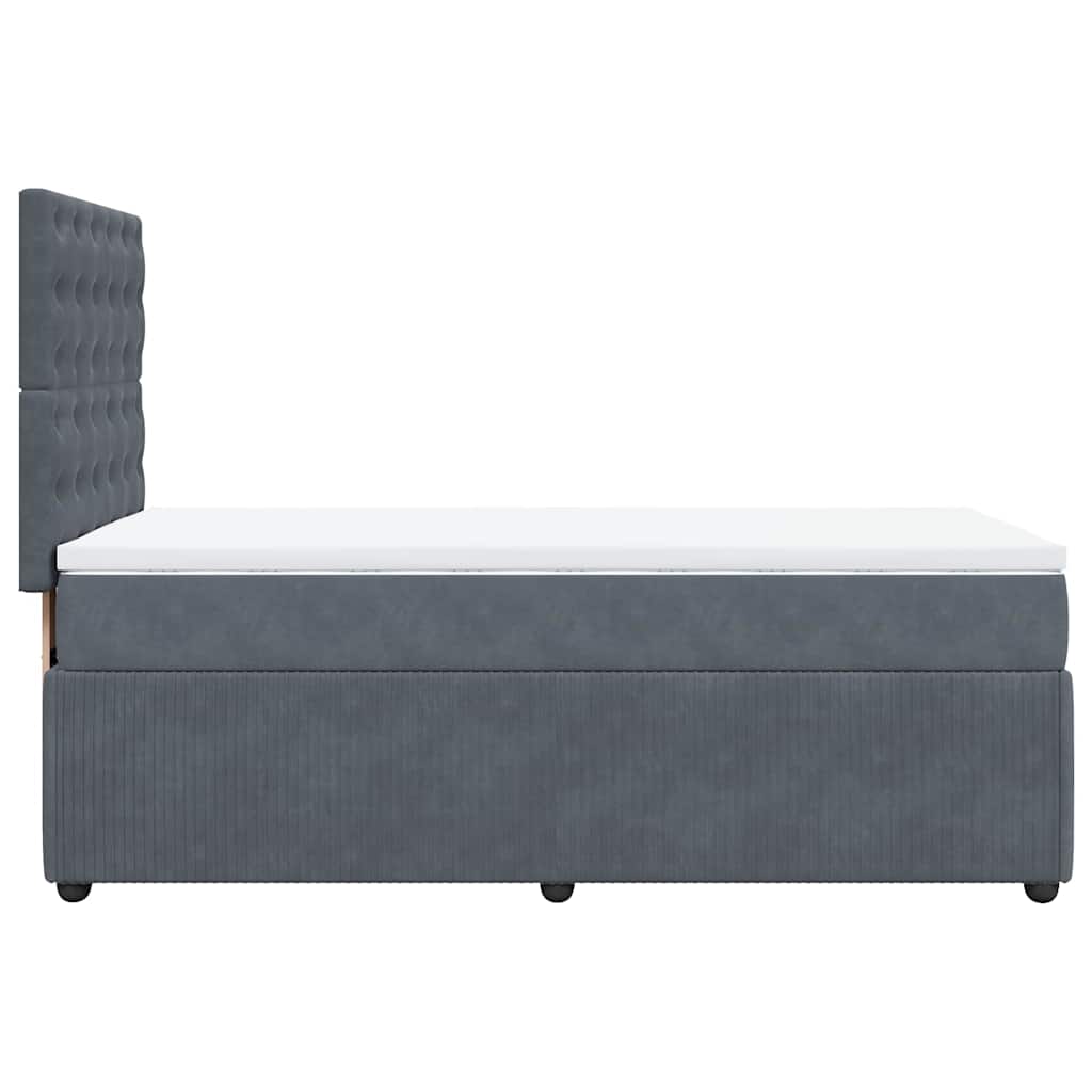 Box spring krevet s madracem tamnosivi 90x190 cm baršunasti