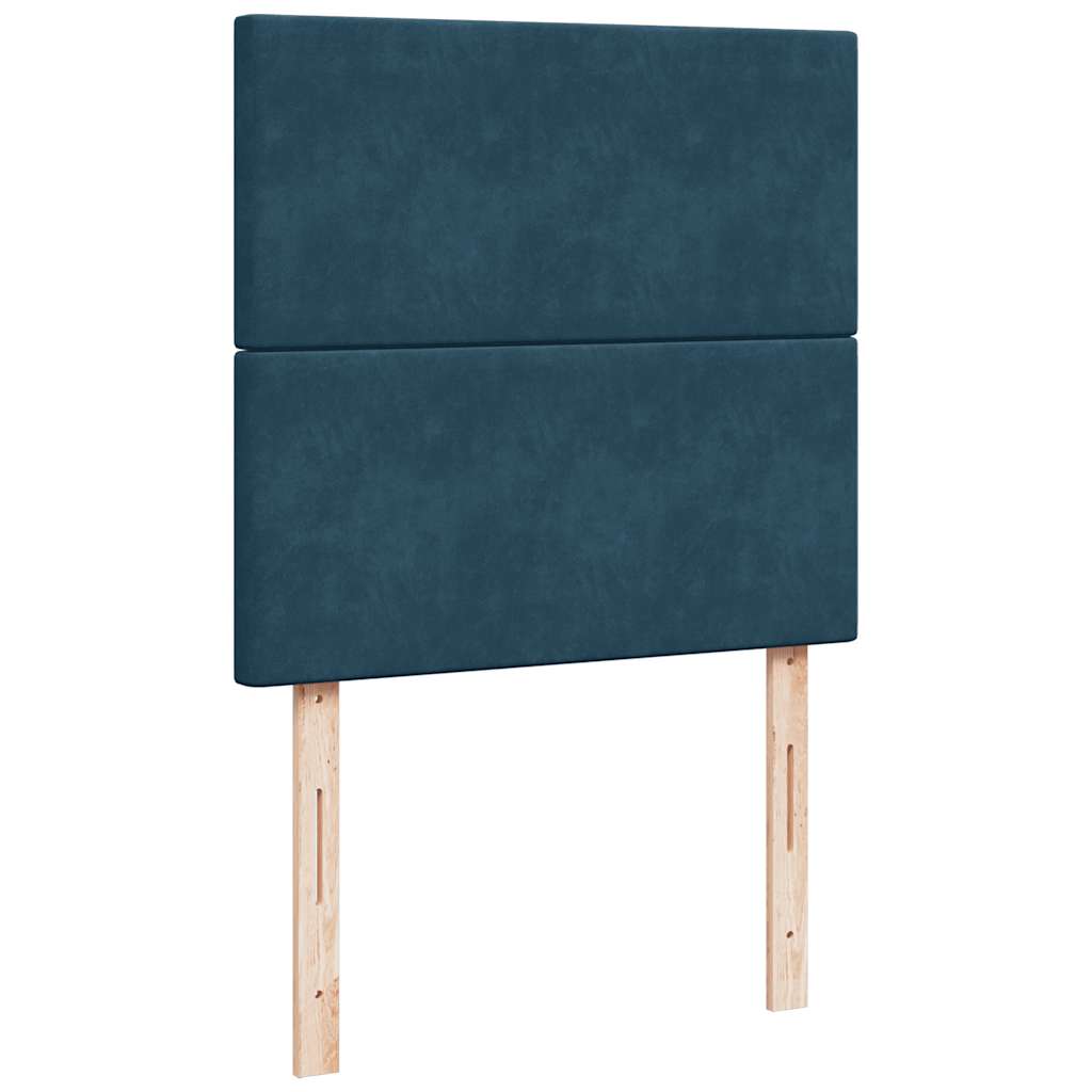 Box spring krevet s madracem plavi 90x200 cm baršunasti