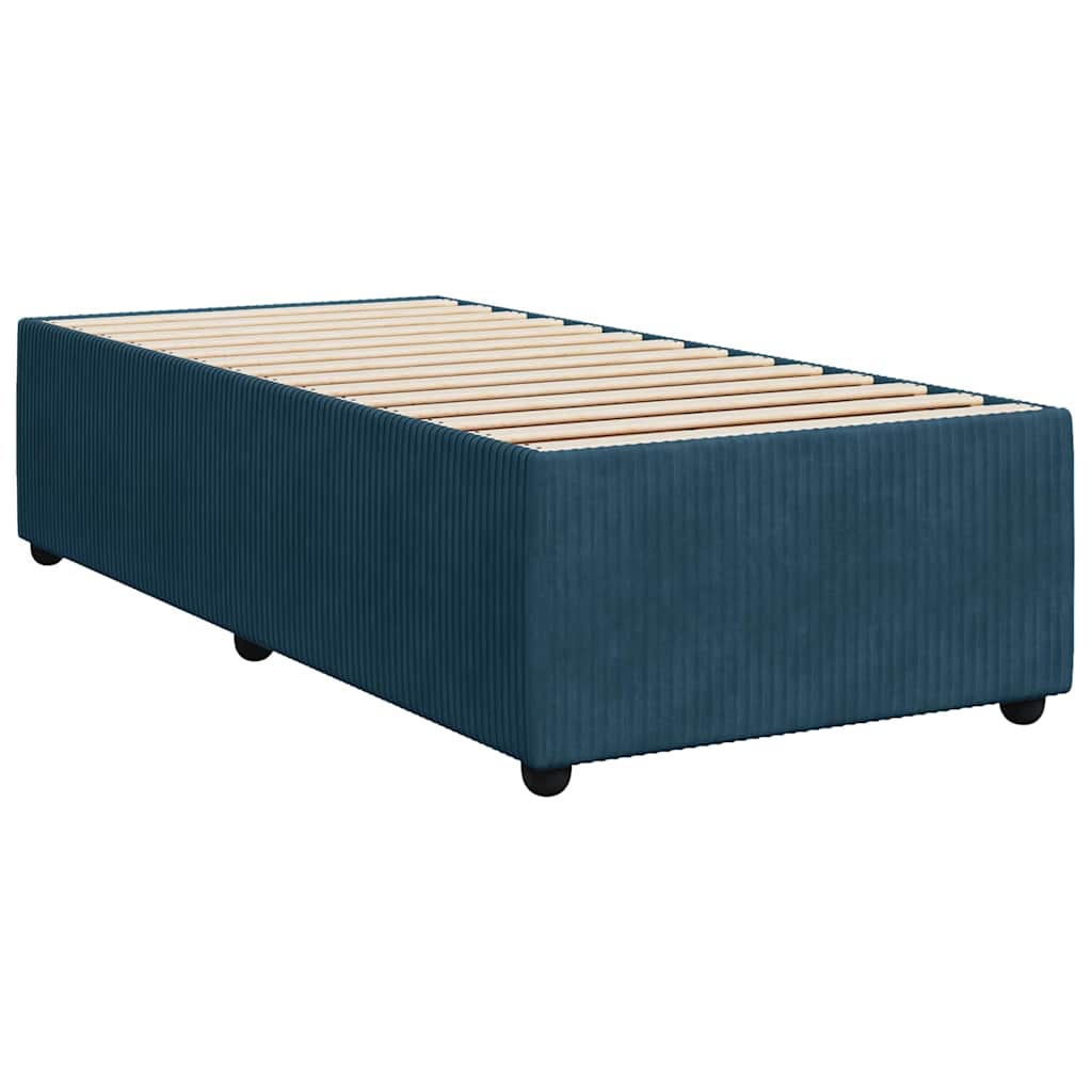 Box spring krevet s madracem plavi 90x200 cm baršunasti
