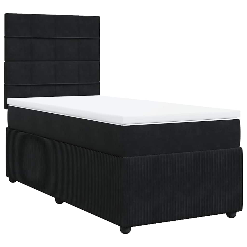 Box spring krevet s madracem crni 90x200 cm baršunasti