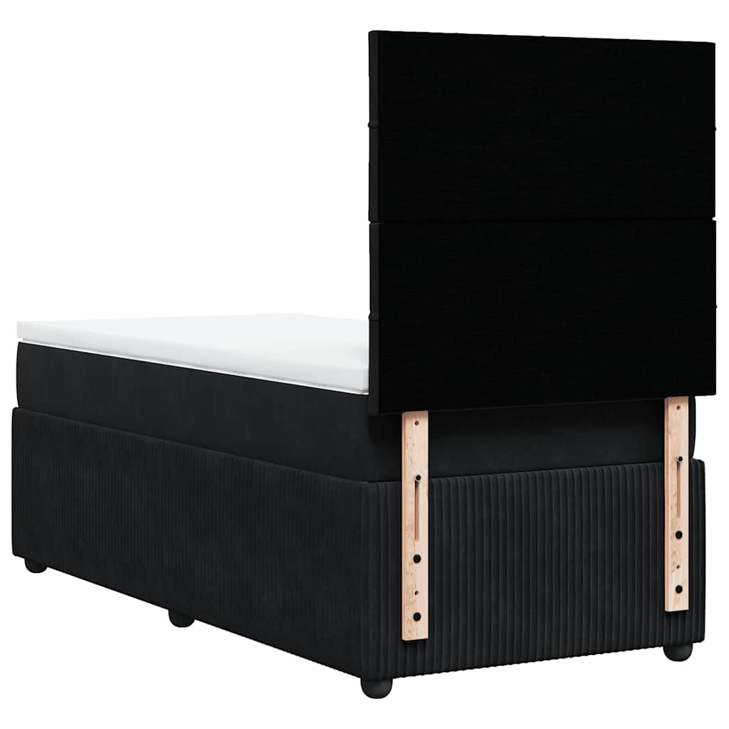Box spring krevet s madracem crni 90x200 cm baršunasti