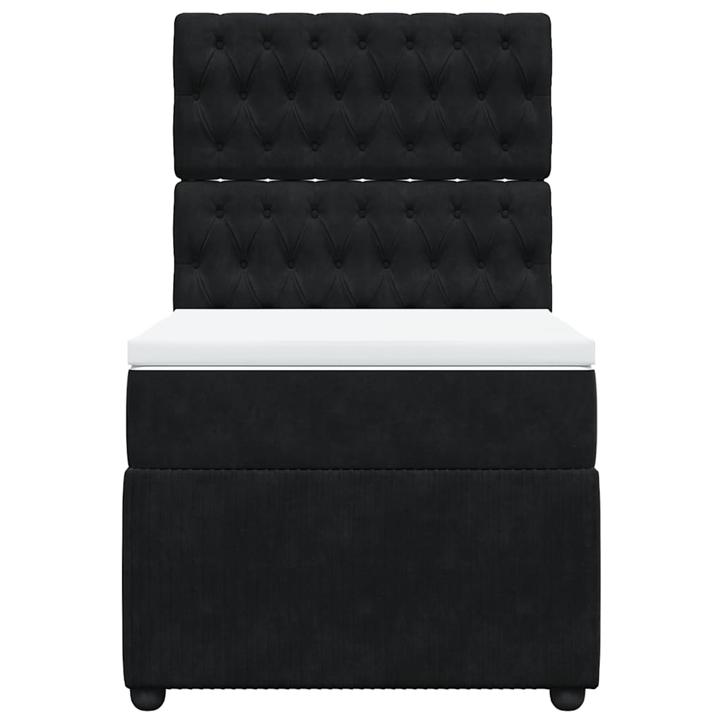 Box spring krevet s madracem crni 90x200 cm baršunasti