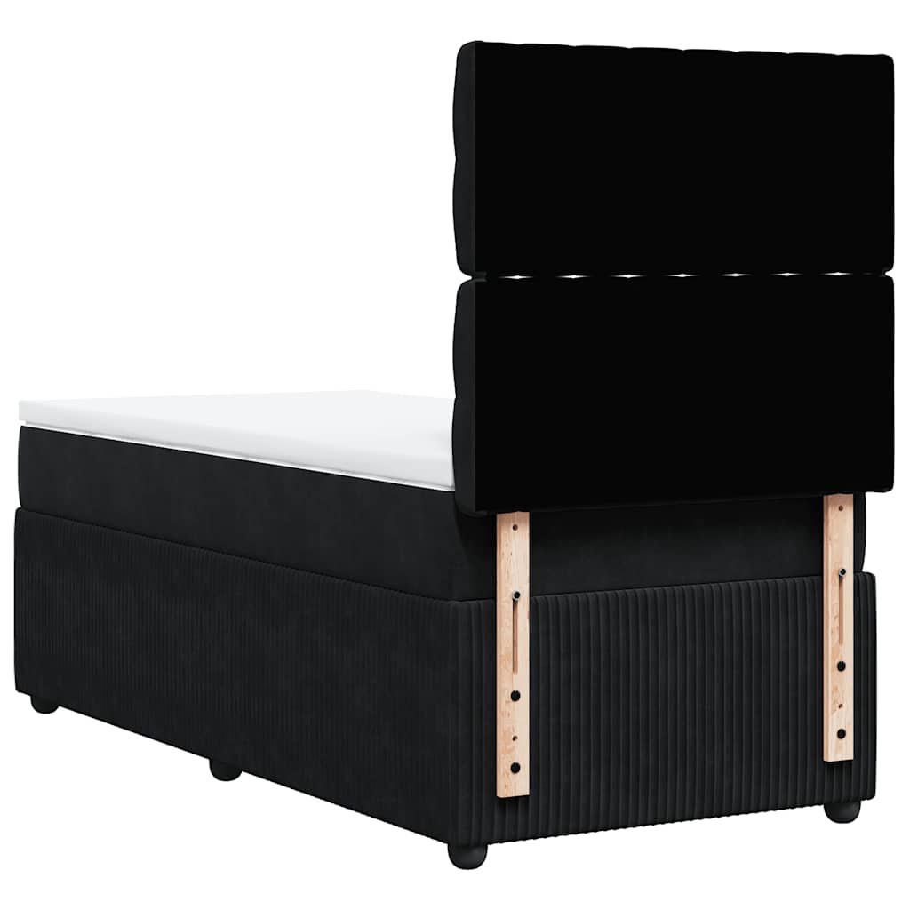 Box spring krevet s madracem crni 90x200 cm baršunasti