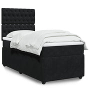 Box spring krevet s madracem crni 90x200 cm baršunasti