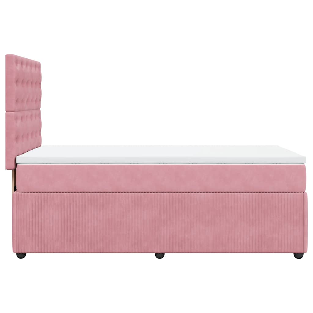 Box spring krevet s madracem ružičasti 90x200 cm baršunasti