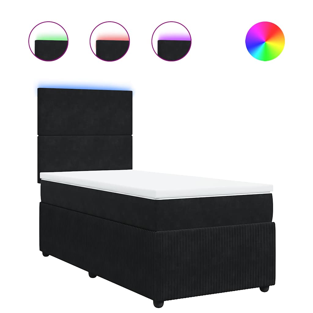 Box spring krevet s madracem crni 100x200 cm baršunasti