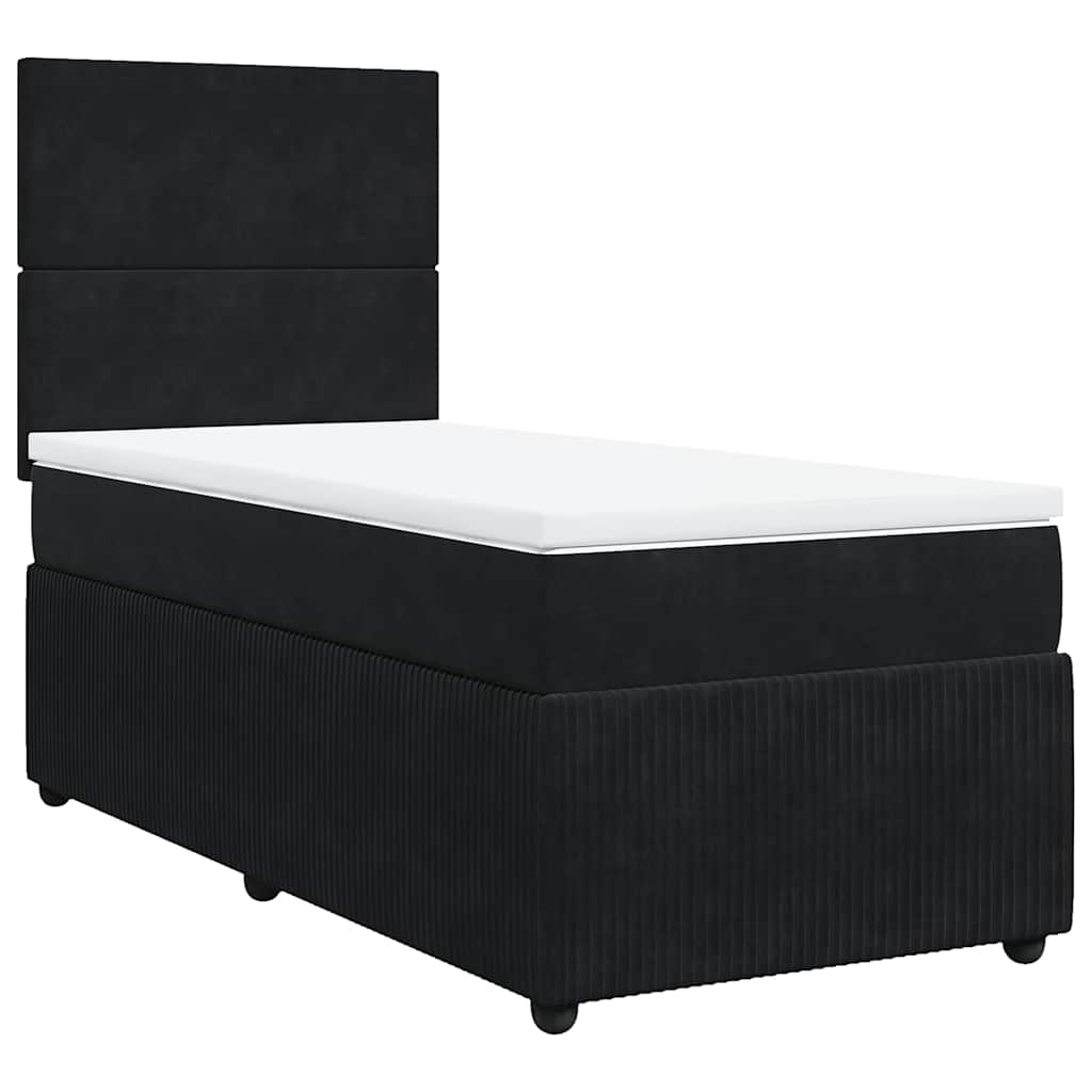 Box spring krevet s madracem crni 100x200 cm baršunasti