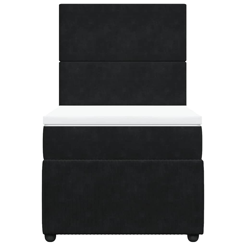 Box spring krevet s madracem crni 100x200 cm baršunasti