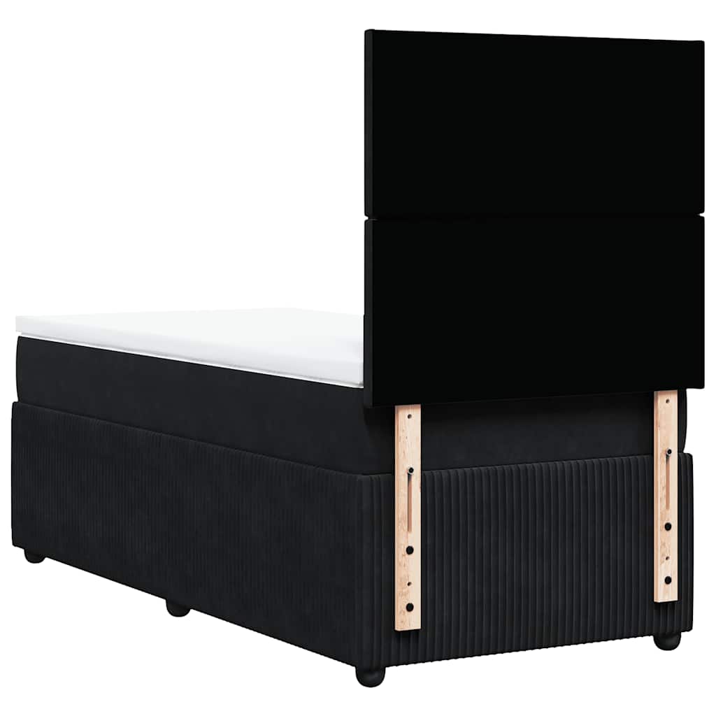 Box spring krevet s madracem crni 100x200 cm baršunasti