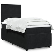 Box spring krevet s madracem crni 100x200 cm baršunasti