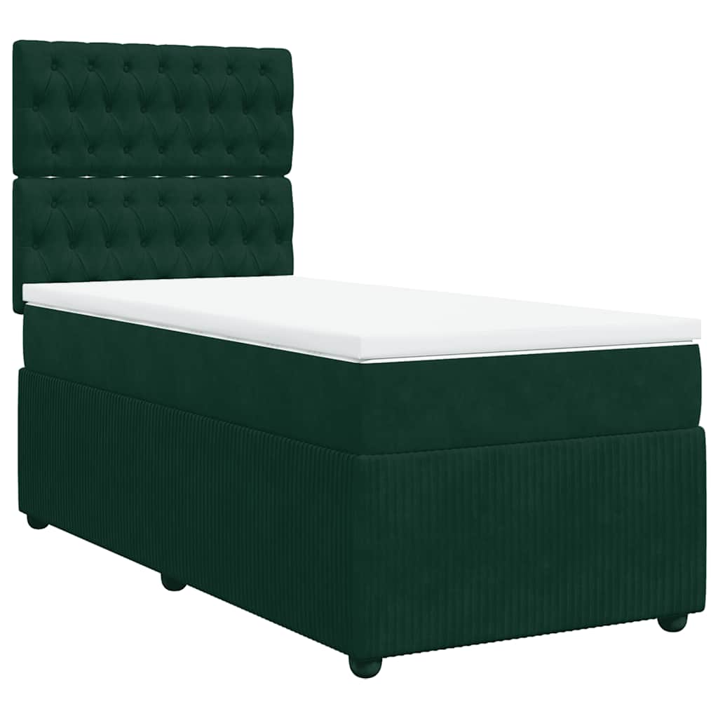 Box spring krevet s madracem tamnozeleni 100x200 cm baršunasti