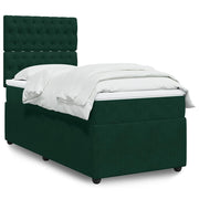 Box spring krevet s madracem tamnozeleni 100x200 cm baršunasti