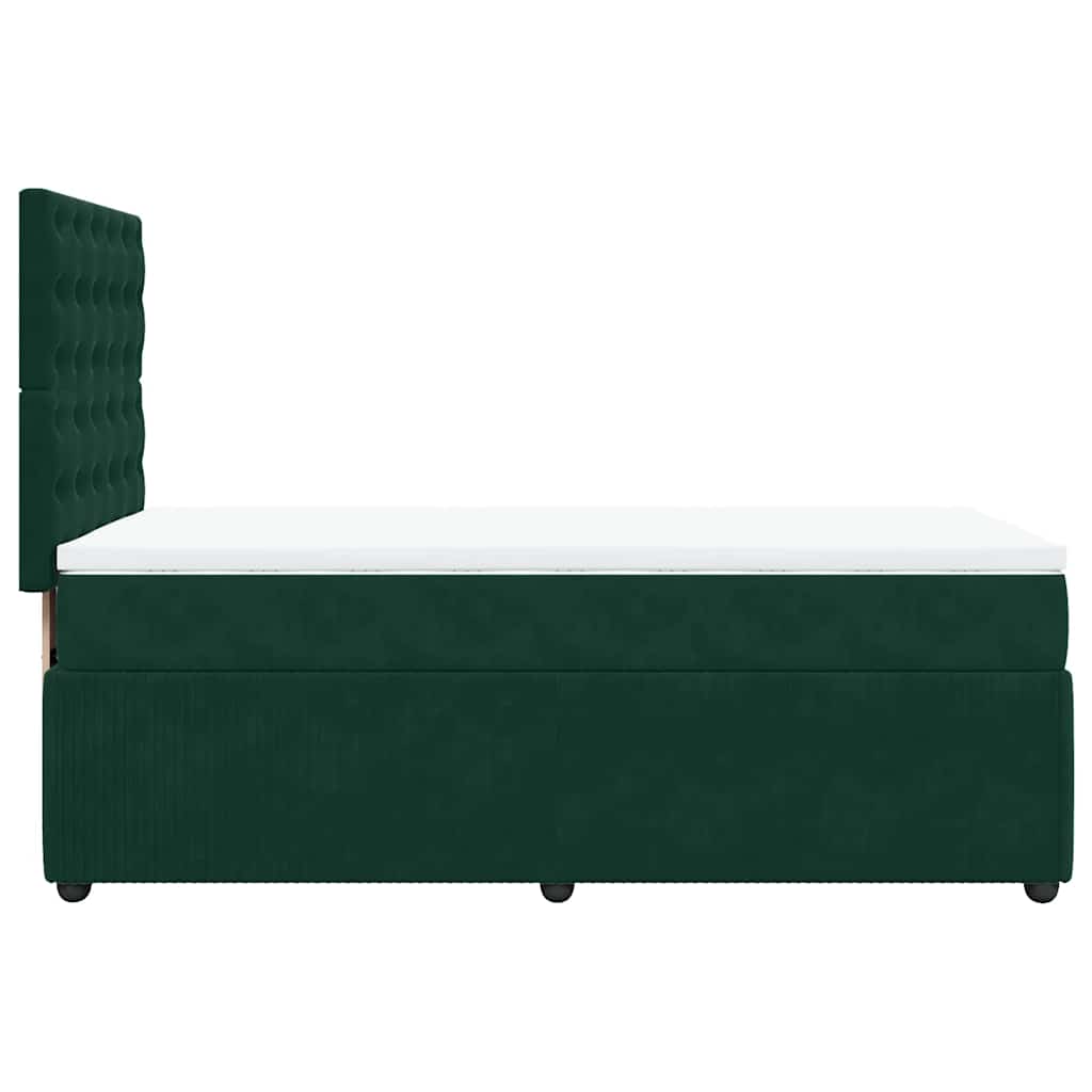 Box spring krevet s madracem tamnozeleni 100x200 cm baršunasti