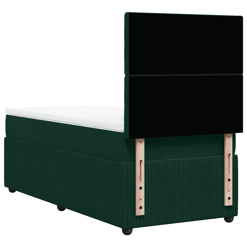Box spring krevet s madracem tamnozeleni 100x200 cm baršunasti