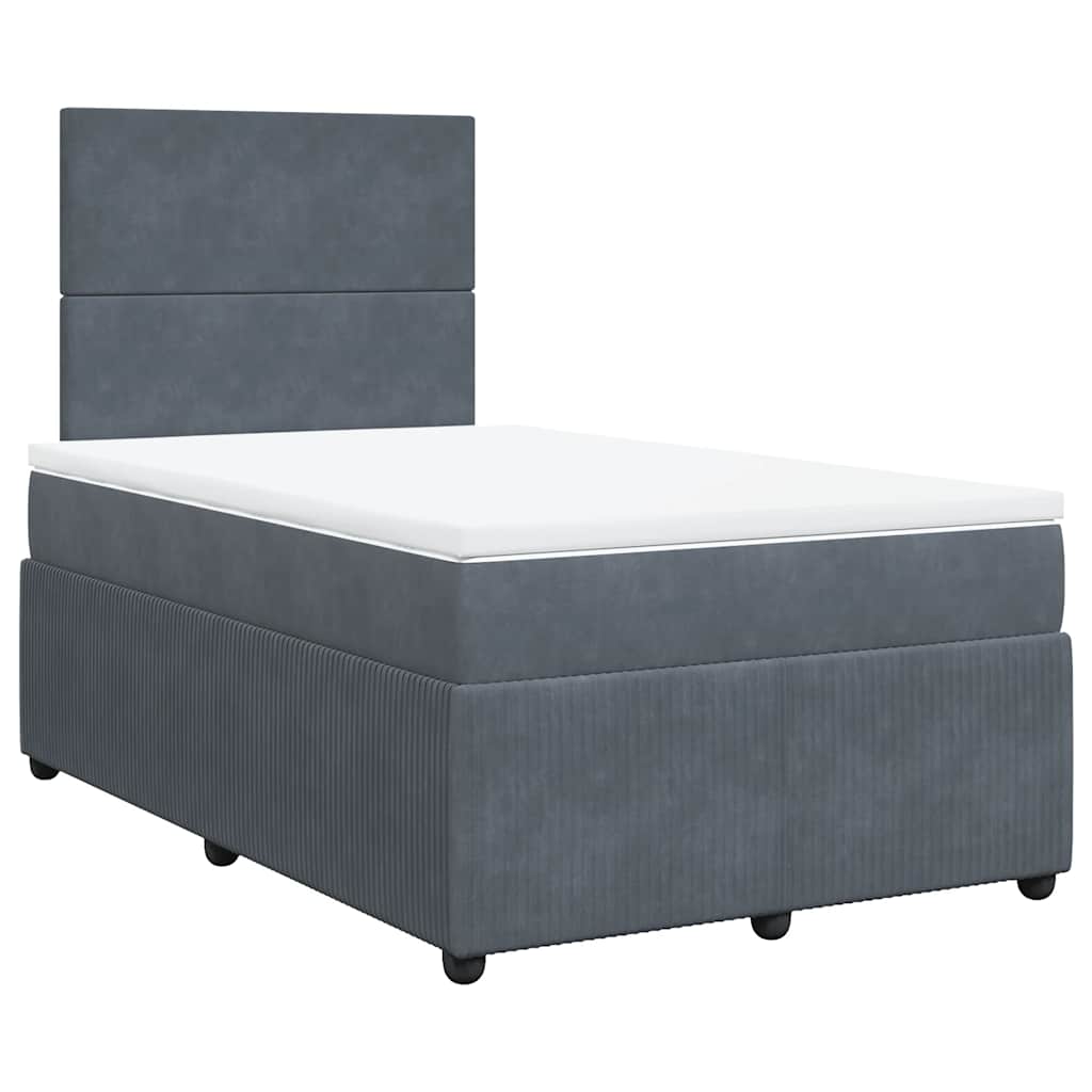 Krevet box spring s madracem tamnosivi 120 x 190 cm baršun