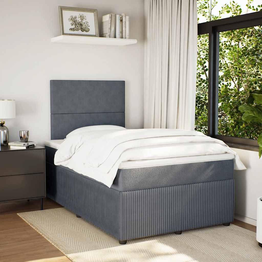 Krevet box spring s madracem tamnosivi 120 x 190 cm baršun
