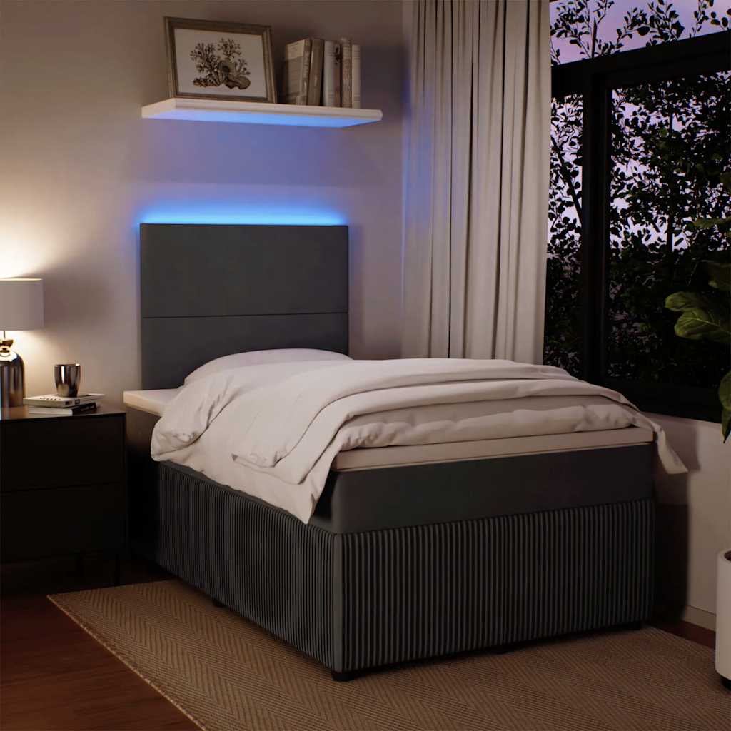Krevet box spring s madracem tamnosivi 120 x 190 cm baršun