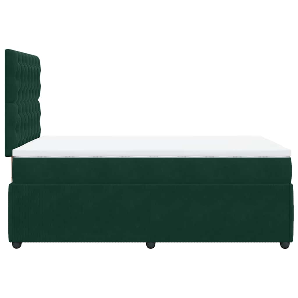 Krevet box spring s madracem tamnozeleni 120x190 cm baršunasti