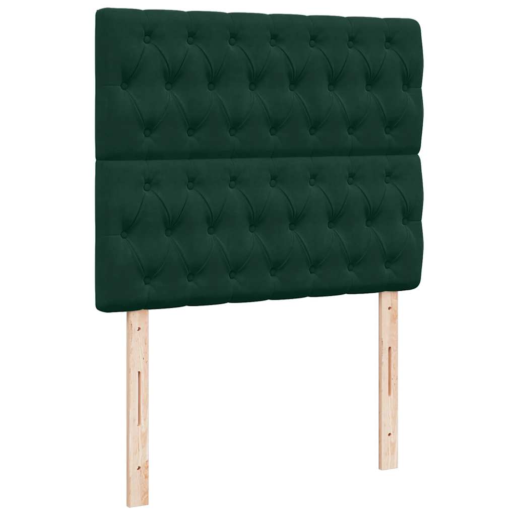 Krevet box spring s madracem tamnozeleni 120x190 cm baršunasti