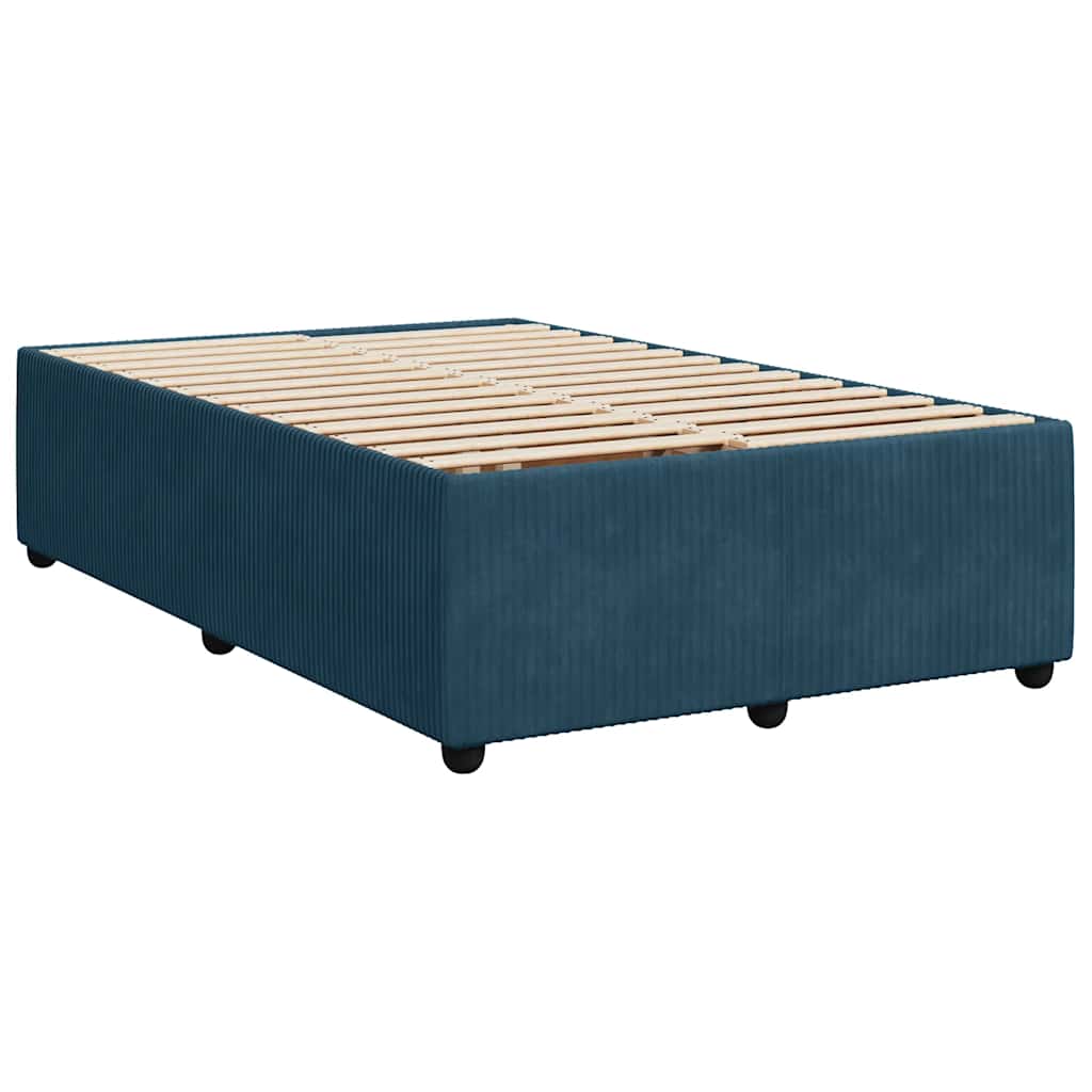 Krevet s oprugama i madracem plavi 120 x 190 cm baršun