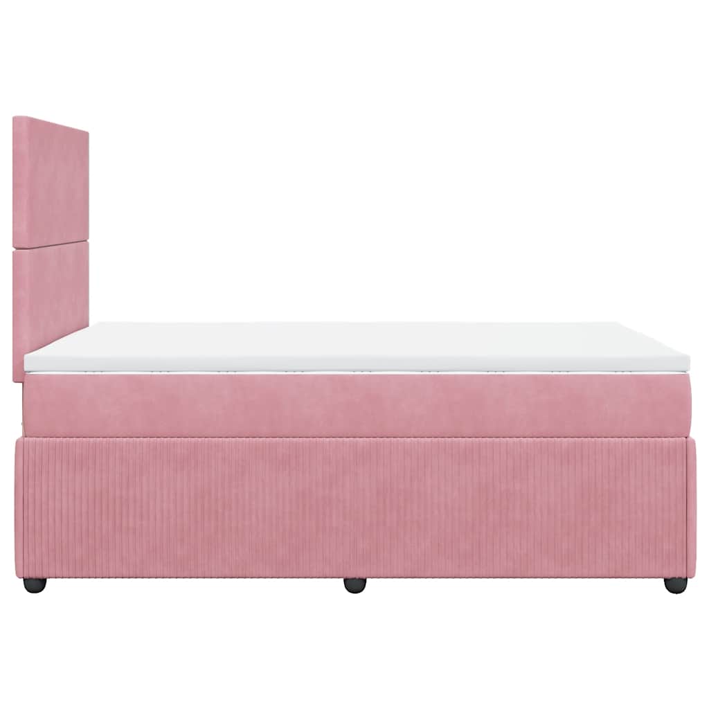 Box spring krevet s madracem ružičasti 120 x 200 cm baršunasti