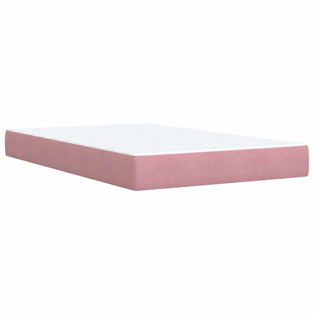 Box spring krevet s madracem ružičasti 120 x 200 cm baršunasti