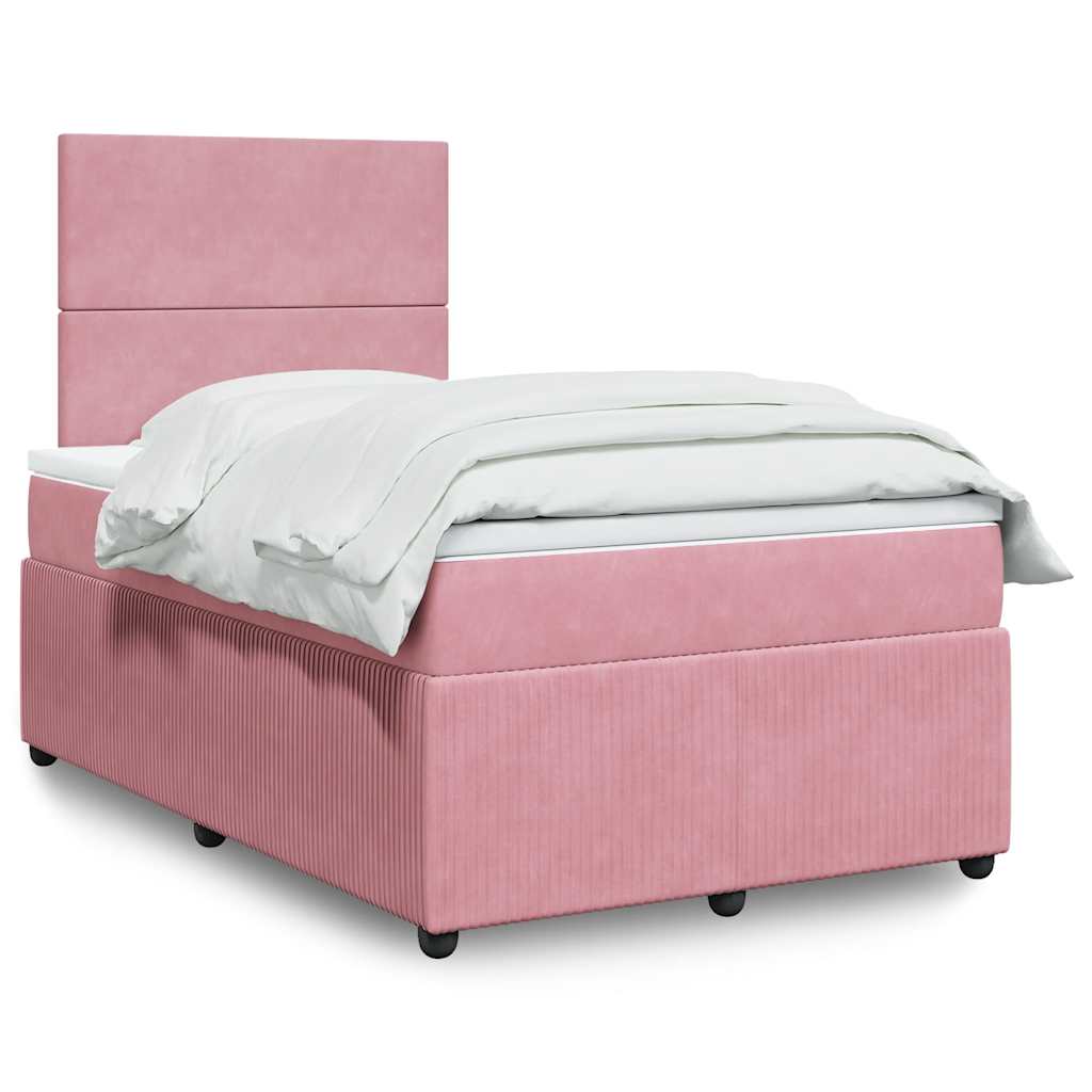 Box spring krevet s madracem ružičasti 120 x 200 cm baršunasti