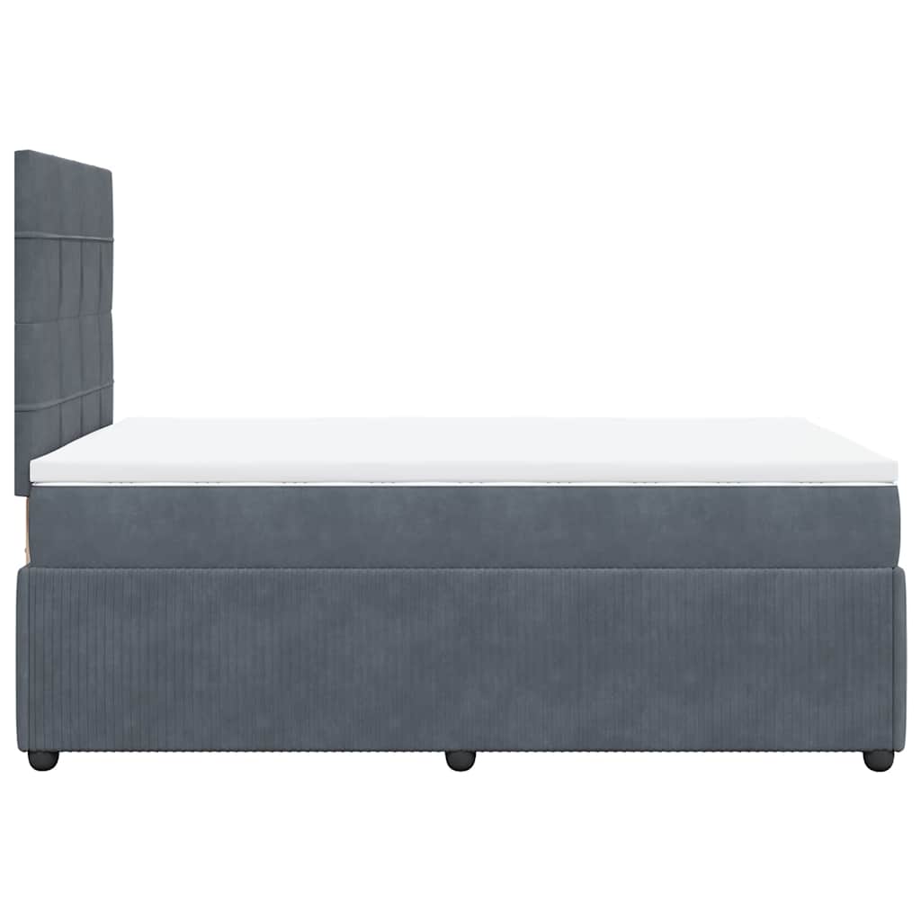 Box spring krevet s madracem tamnosivi 120 x 200 cm baršunasti