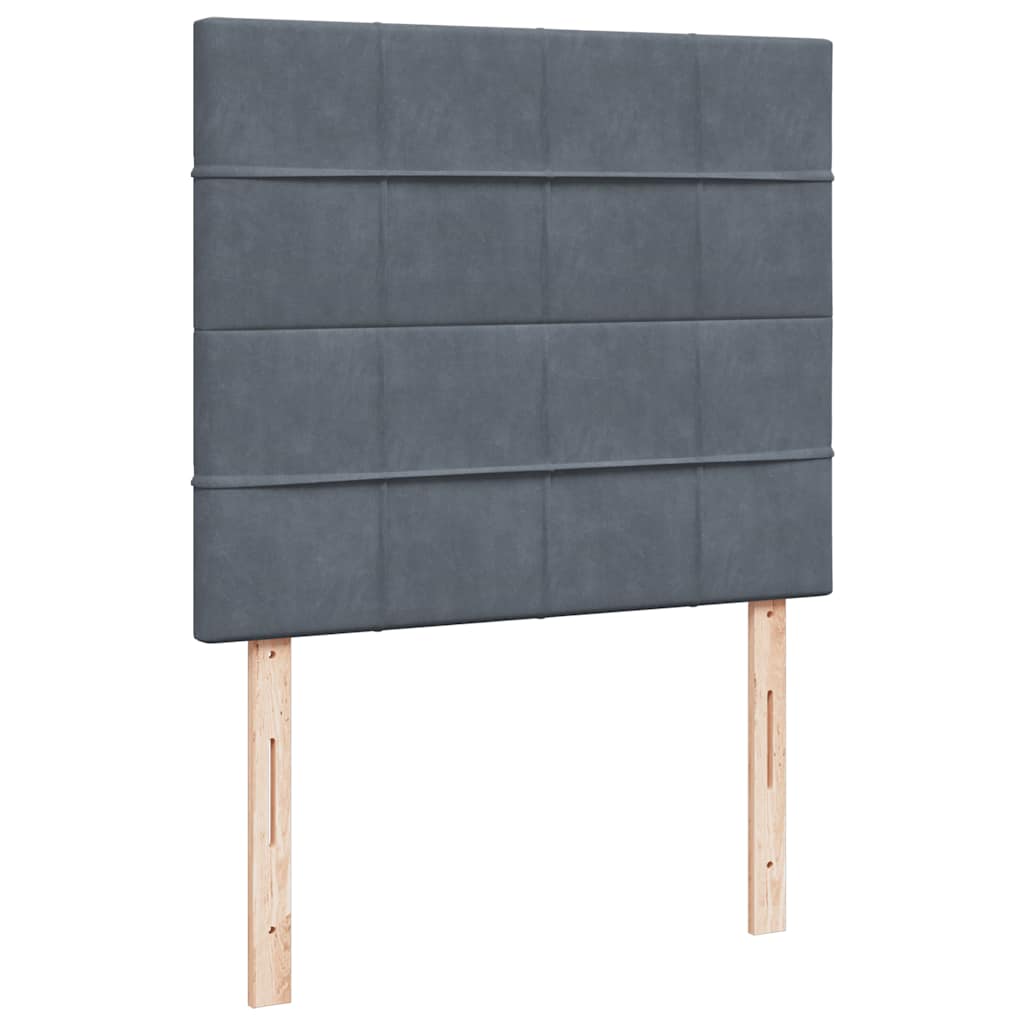 Box spring krevet s madracem tamnosivi 120 x 200 cm baršunasti