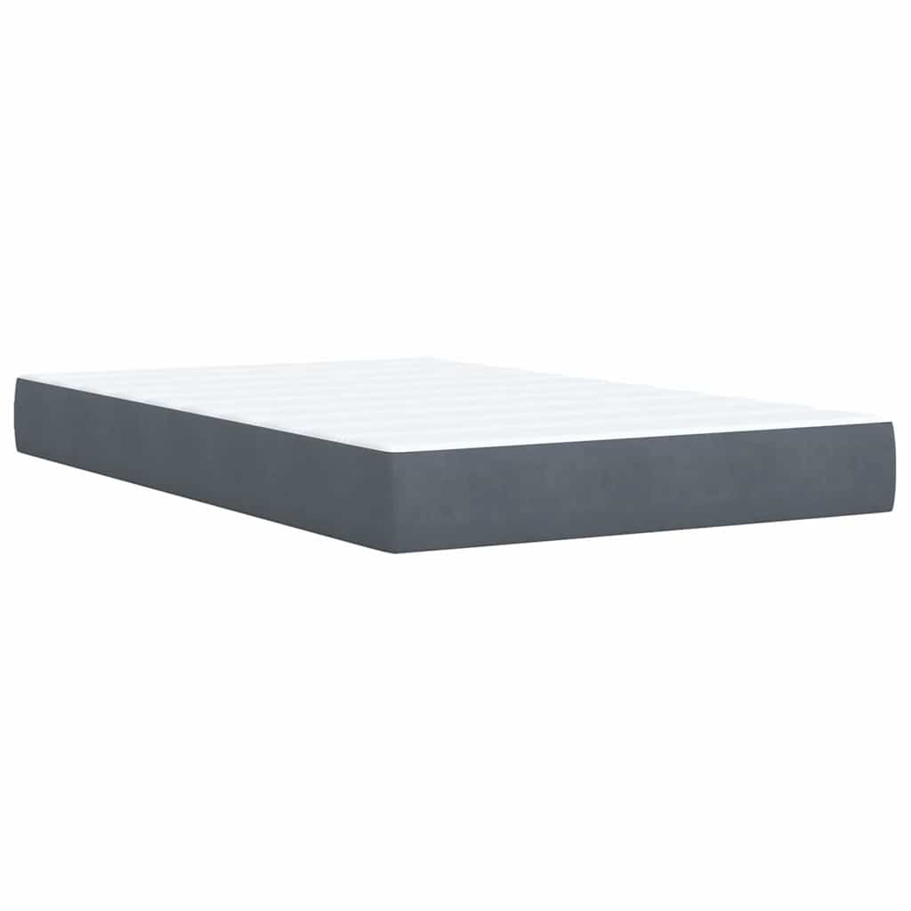Box spring krevet s madracem tamnosivi 120 x 200 cm baršunasti