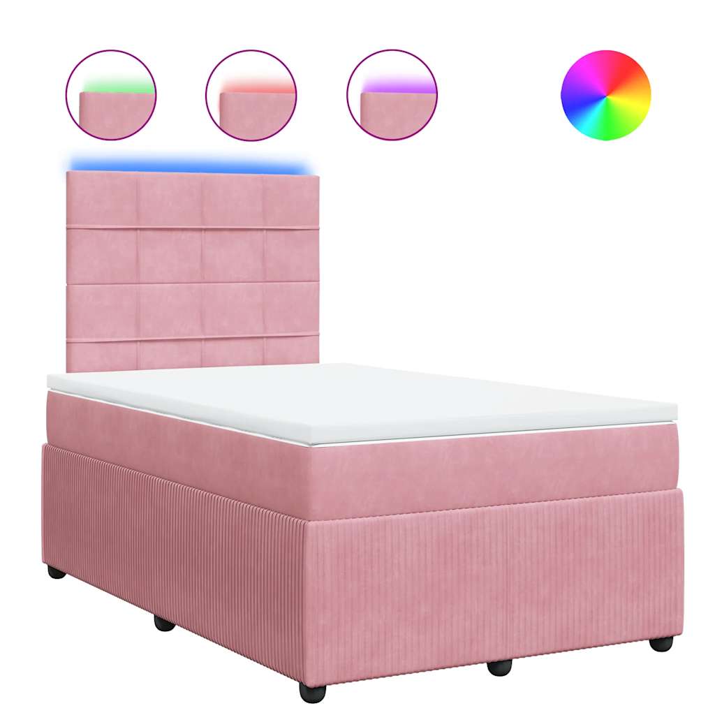 Box spring krevet s madracem ružičasti 120 x 200 cm baršunasti