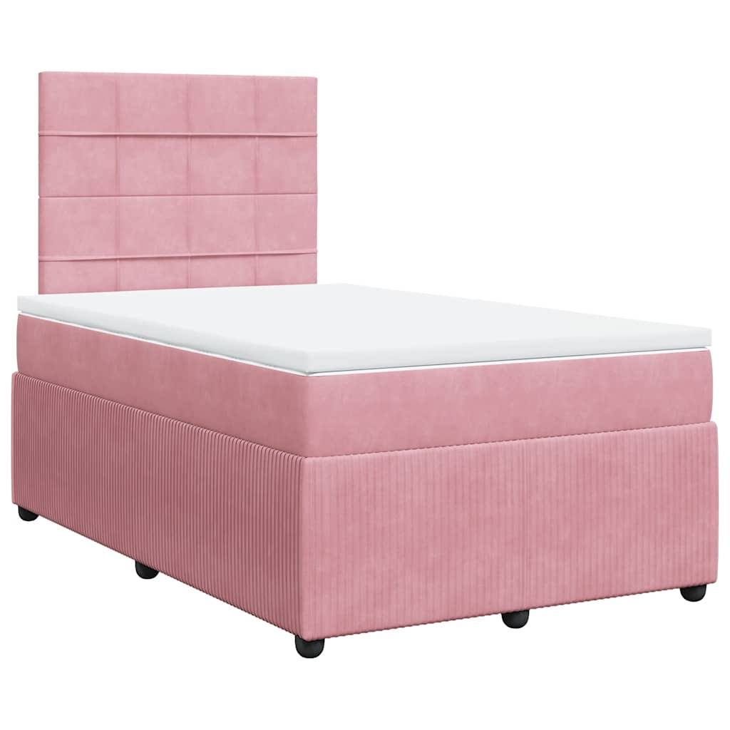 Box spring krevet s madracem ružičasti 120 x 200 cm baršunasti