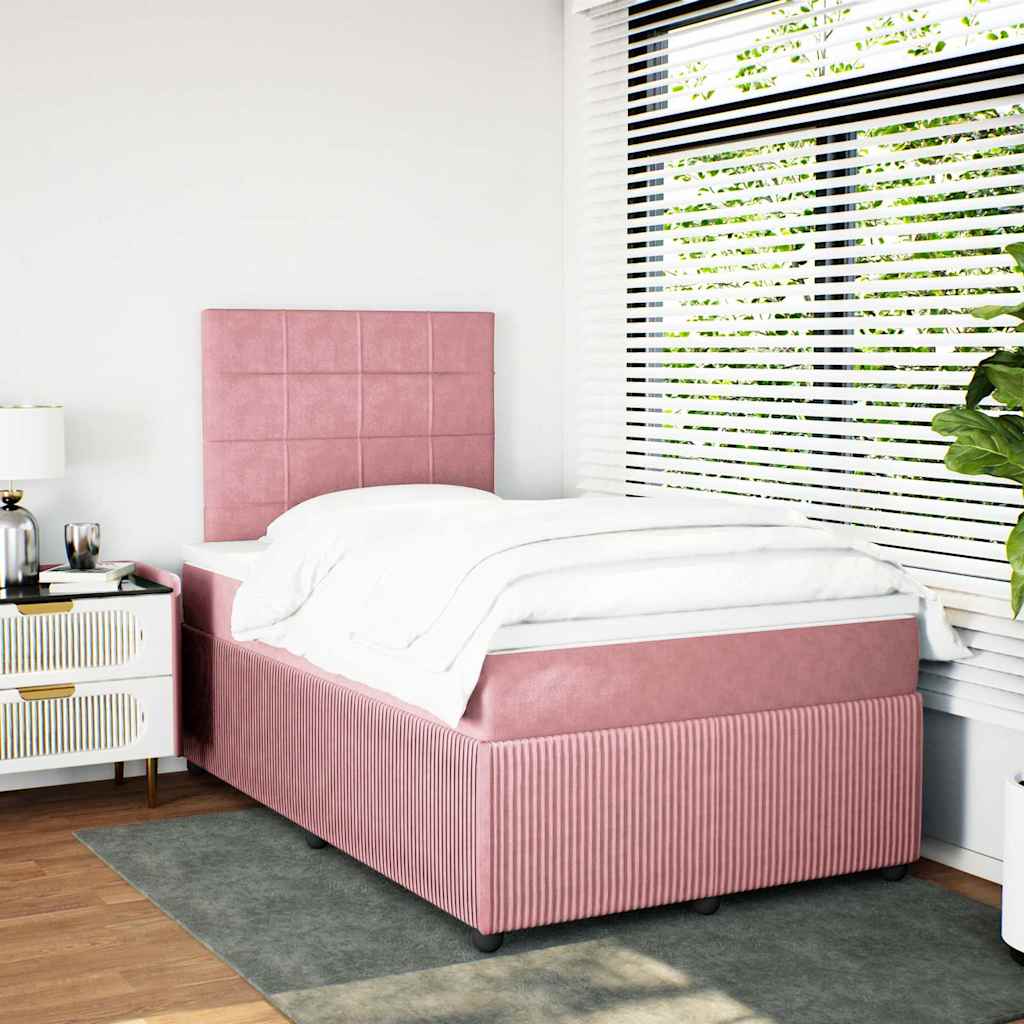 Box spring krevet s madracem ružičasti 120 x 200 cm baršunasti