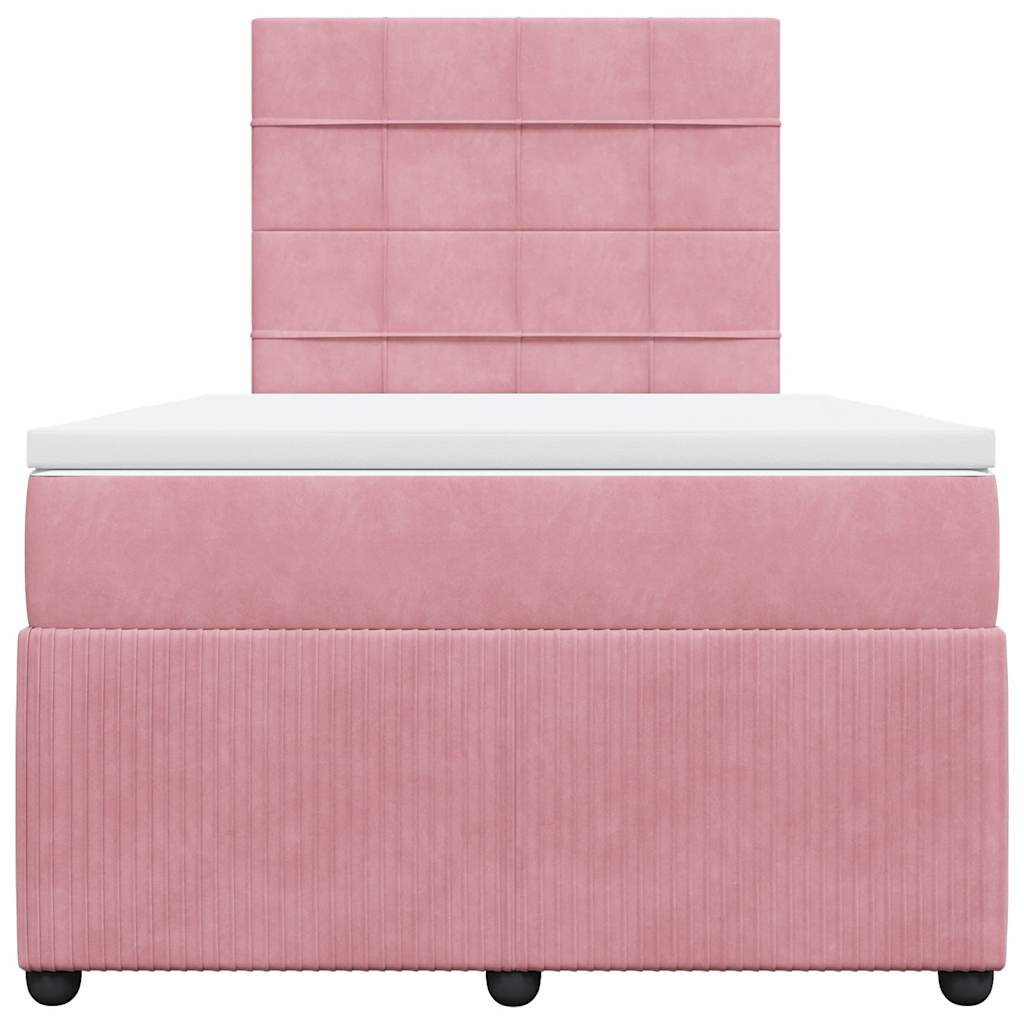 Box spring krevet s madracem ružičasti 120 x 200 cm baršunasti