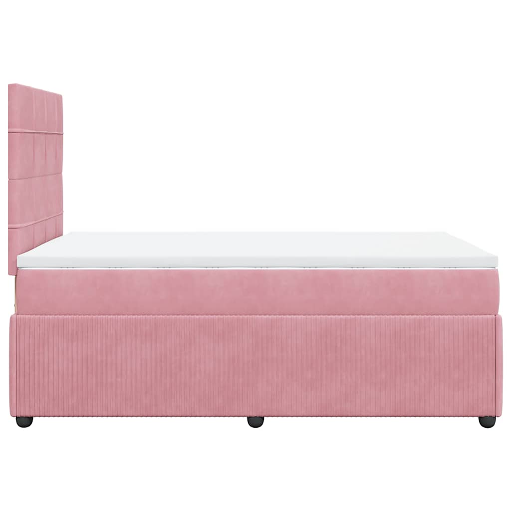 Box spring krevet s madracem ružičasti 120 x 200 cm baršunasti