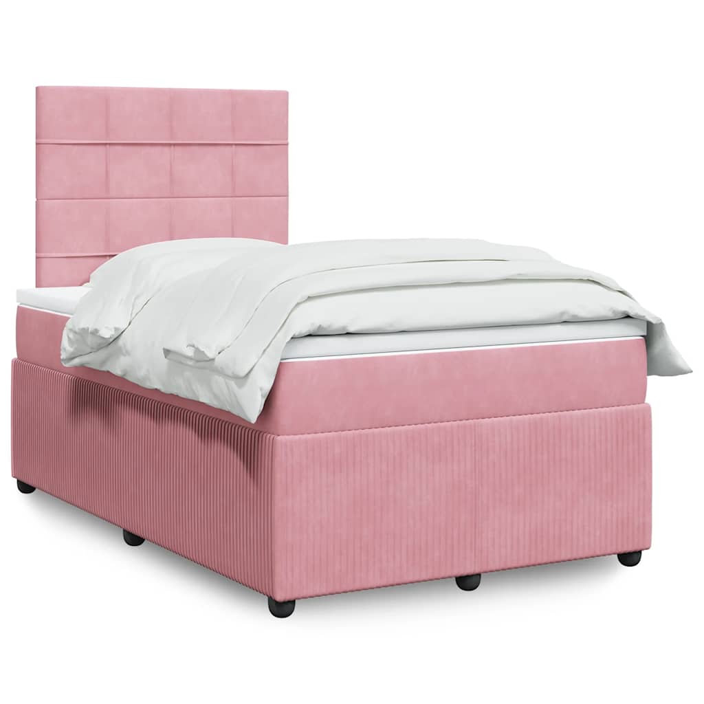 Box spring krevet s madracem ružičasti 120 x 200 cm baršunasti
