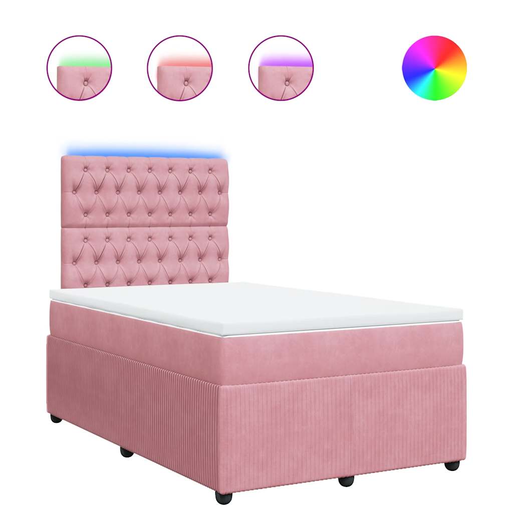 Box spring krevet s madracem ružičasti 120 x 200 cm baršunasti
