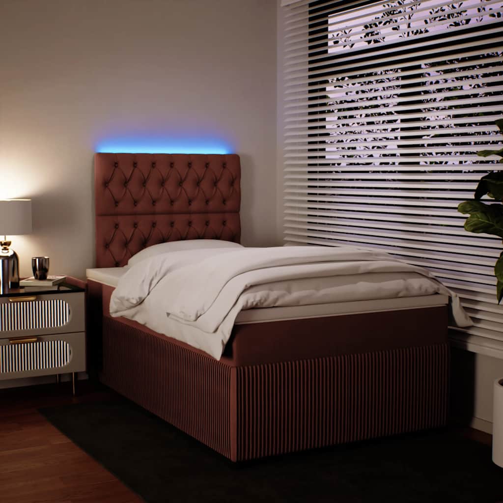 Box spring krevet s madracem ružičasti 120 x 200 cm baršunasti