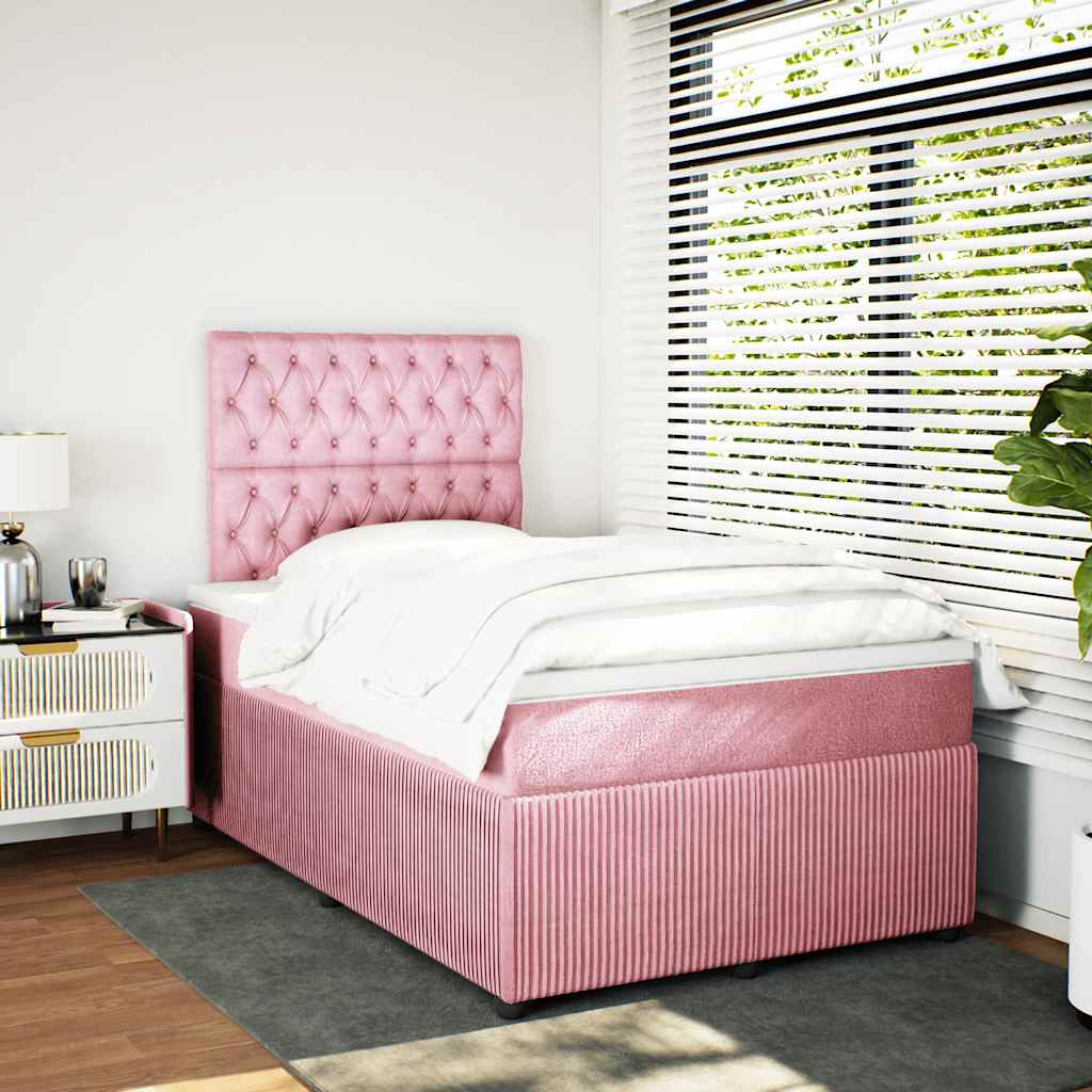 Box spring krevet s madracem ružičasti 120 x 200 cm baršunasti