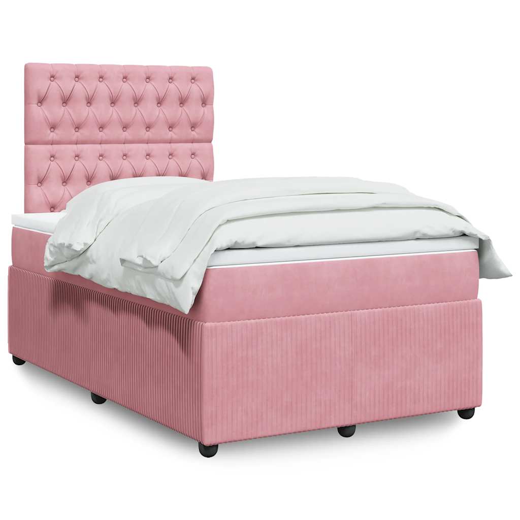 Box spring krevet s madracem ružičasti 120 x 200 cm baršunasti