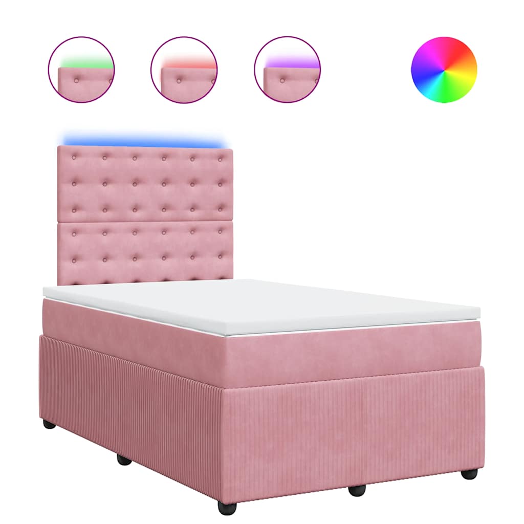 Box spring krevet s madracem ružičasti 120 x 200 cm baršunasti