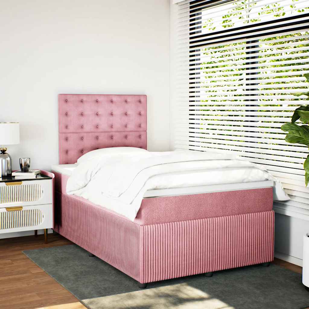 Box spring krevet s madracem ružičasti 120 x 200 cm baršunasti