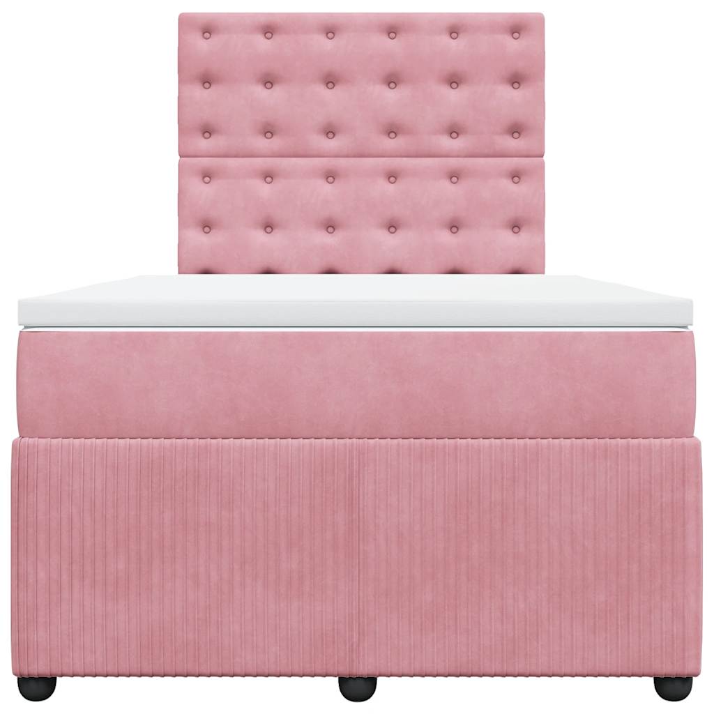 Box spring krevet s madracem ružičasti 120 x 200 cm baršunasti