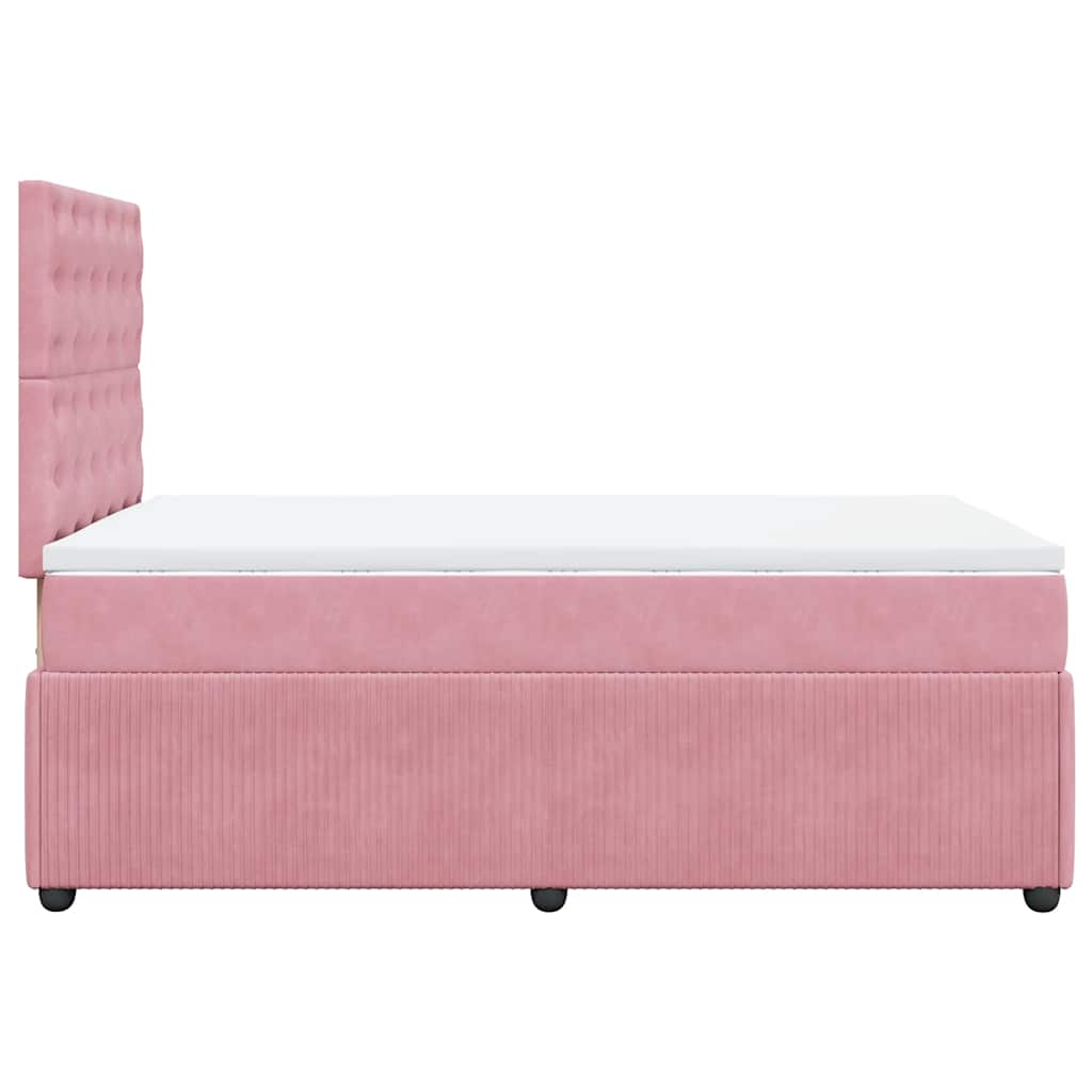 Box spring krevet s madracem ružičasti 120 x 200 cm baršunasti