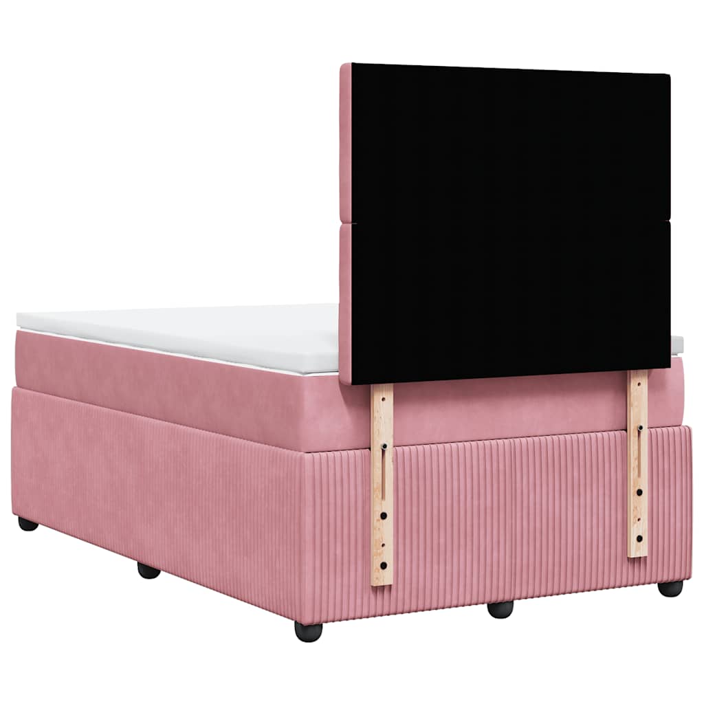 Box spring krevet s madracem ružičasti 120 x 200 cm baršunasti