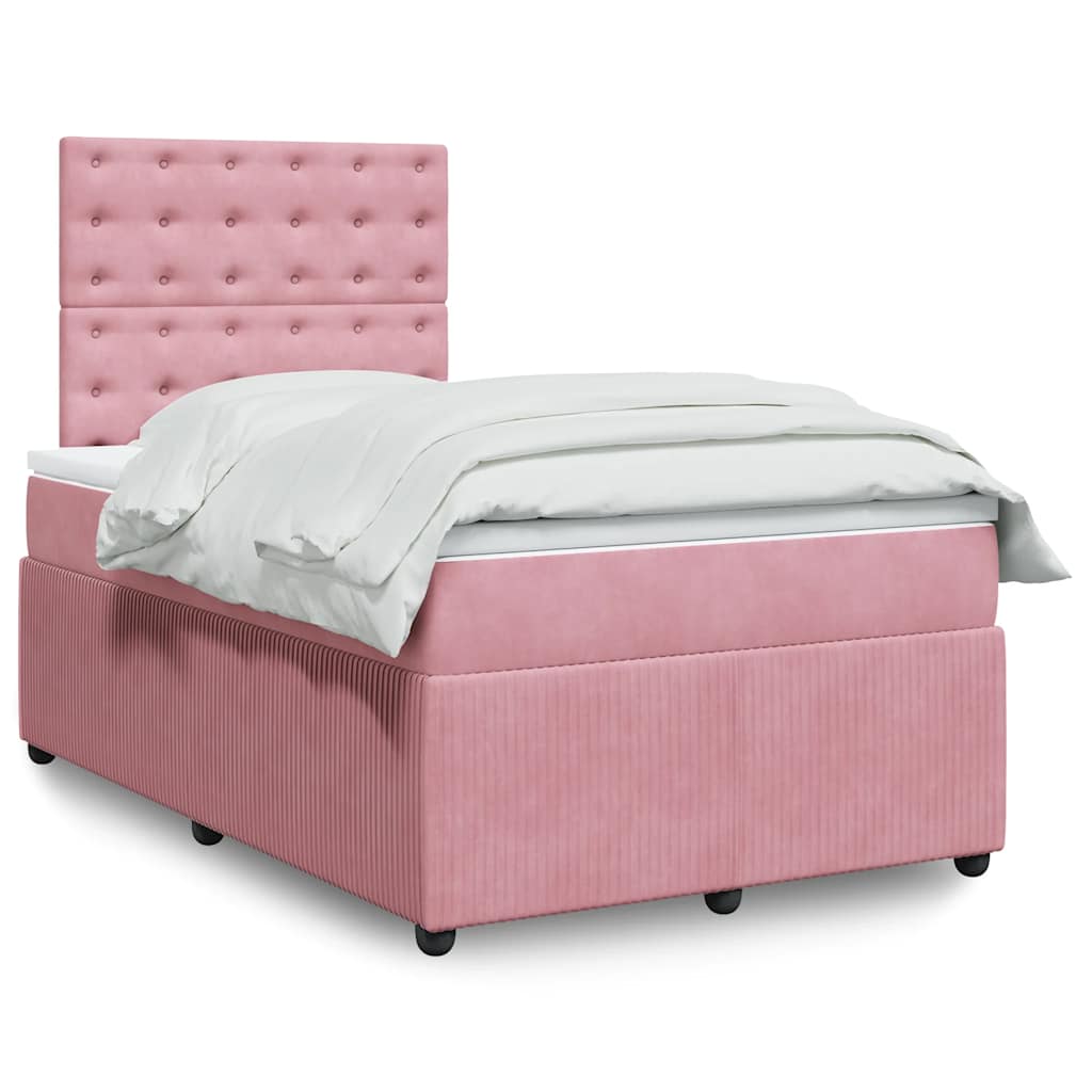 Box spring krevet s madracem ružičasti 120 x 200 cm baršunasti