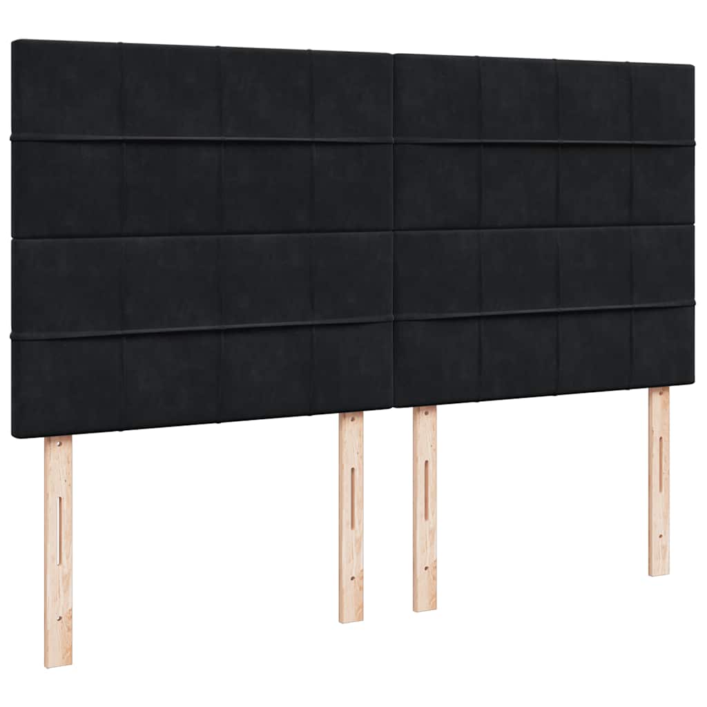 Krevet s oprugama i madracem crni 180x200 cm baršunasti