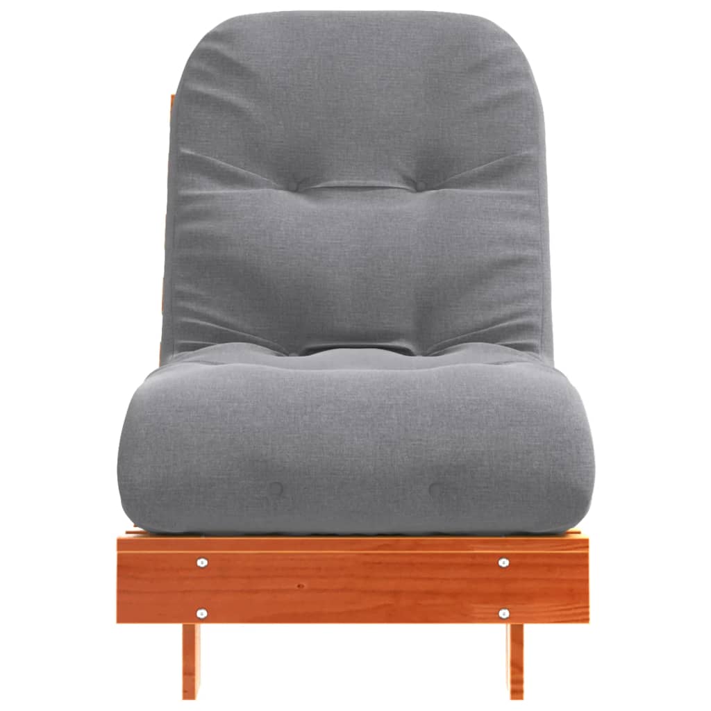 Futon na razvlačenje s madracem smeđi 60 x 206 x 11 cm borovina