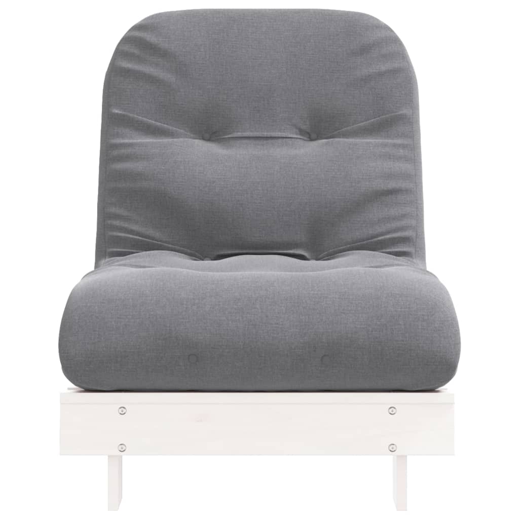Futon na razvlačenje s madracem bijeli 70x206x11 cm borovina
