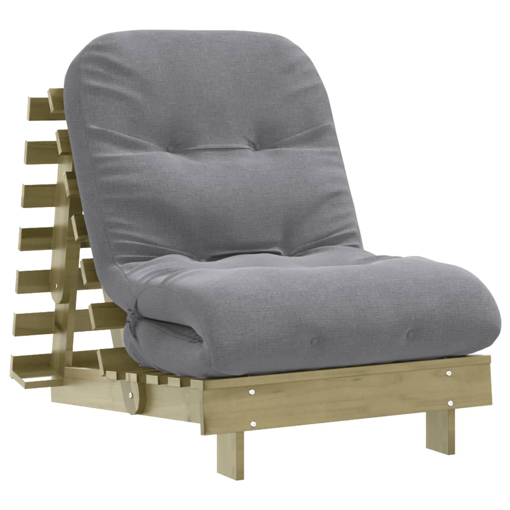 Futon na razvlačenje s madracem 70 x 206 x 11 cm od borovine